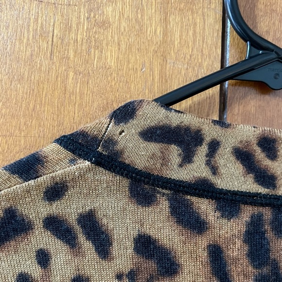 Tory Burch Leopard Print Cardigan Sweatshirt Sweater Coat Jacket Long Sleeve S - Picture 9 of 10